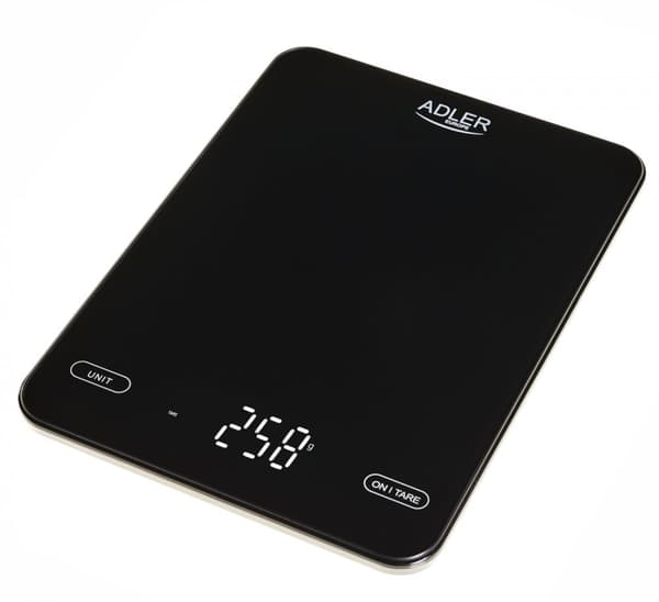 Adler AD 3177b Kjøkkenvekt 10 kg, USB-lading, svart