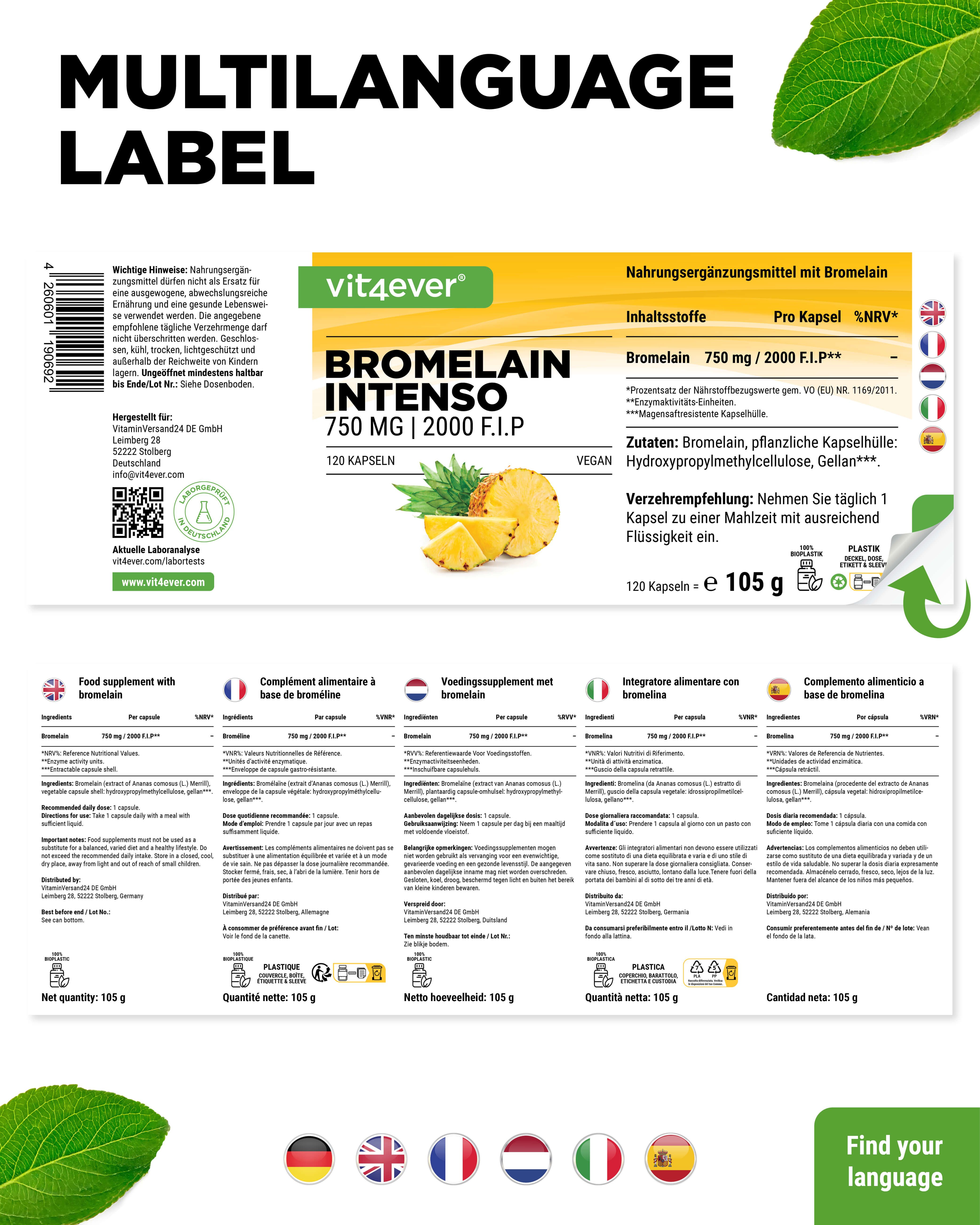 vit4ever Bromelain Intenso (2000 F.I.P)