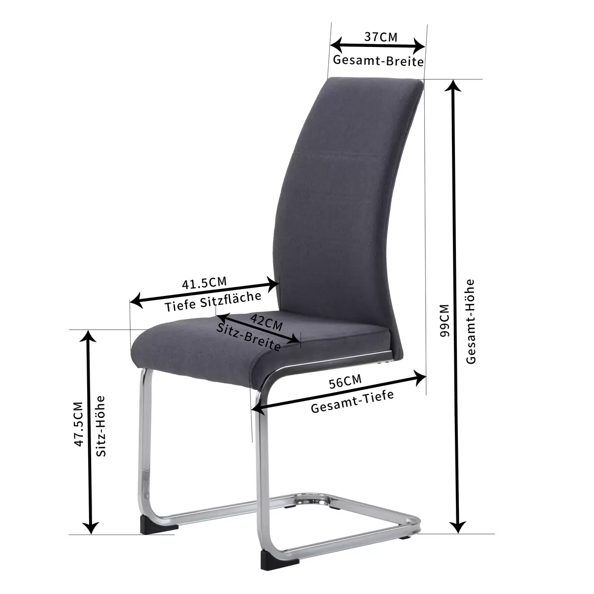 Stuhl Donna Grau