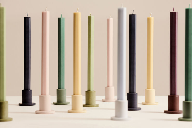 Hay Tube Candleholder Concrete-Small