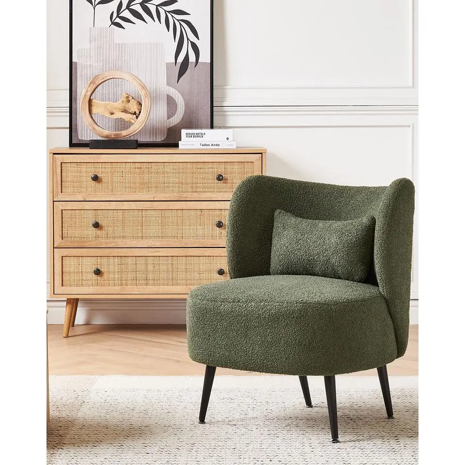 OTSBY - Fauteuil - Donkergroen - Bouclé
