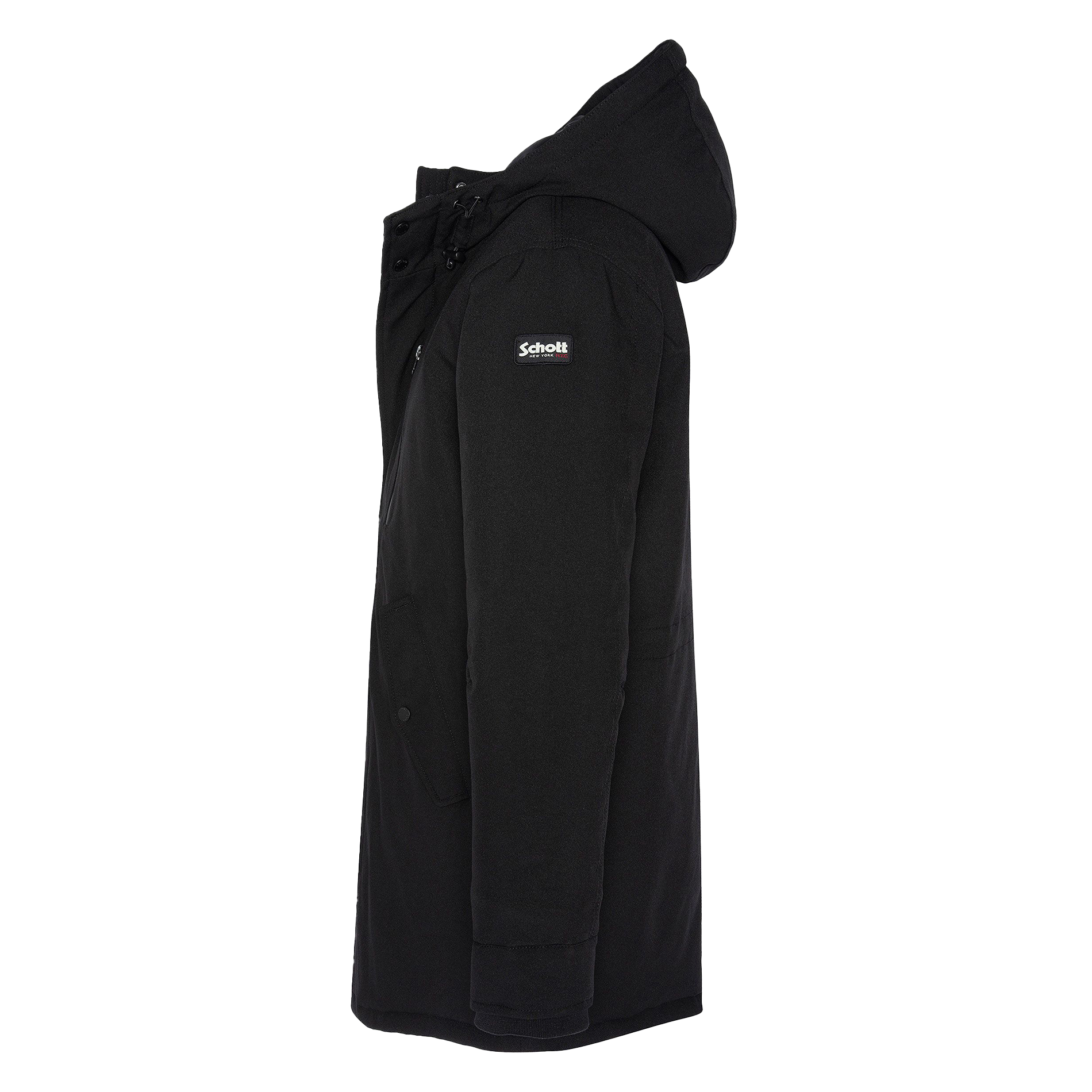 Parka col montant à capuche | Noir