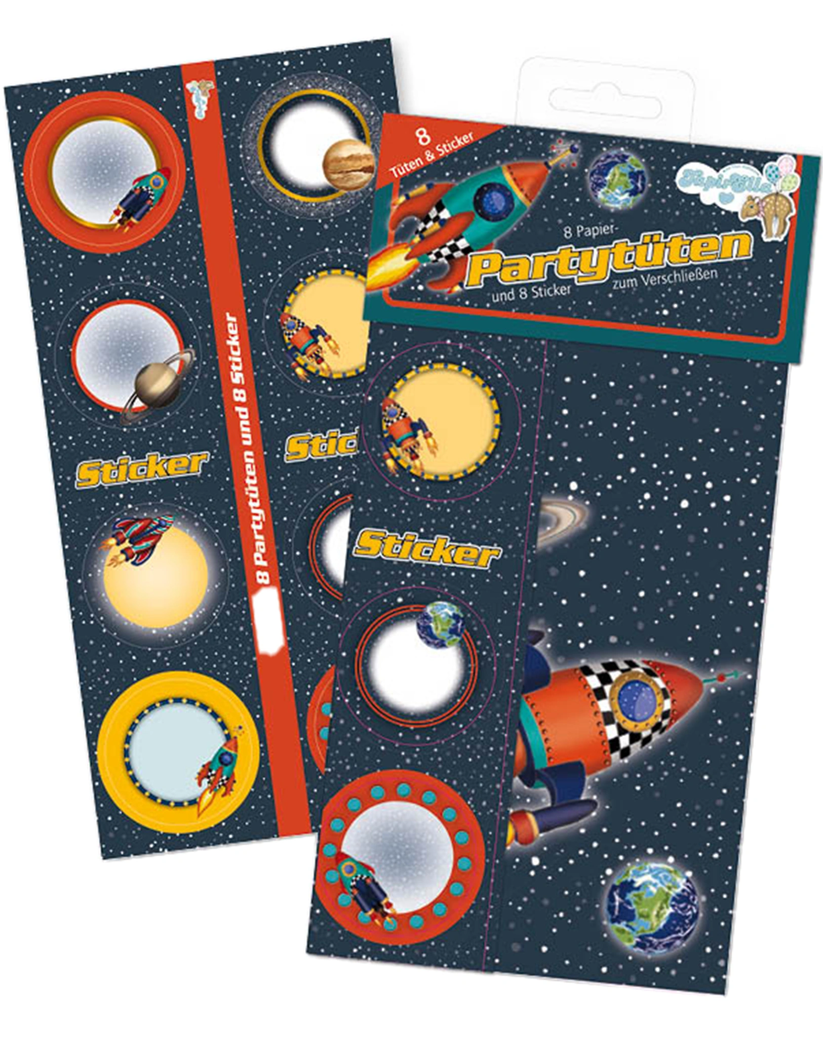 Geschenktüte TAPIRELLA RAKETE 8er Set mit Stickern