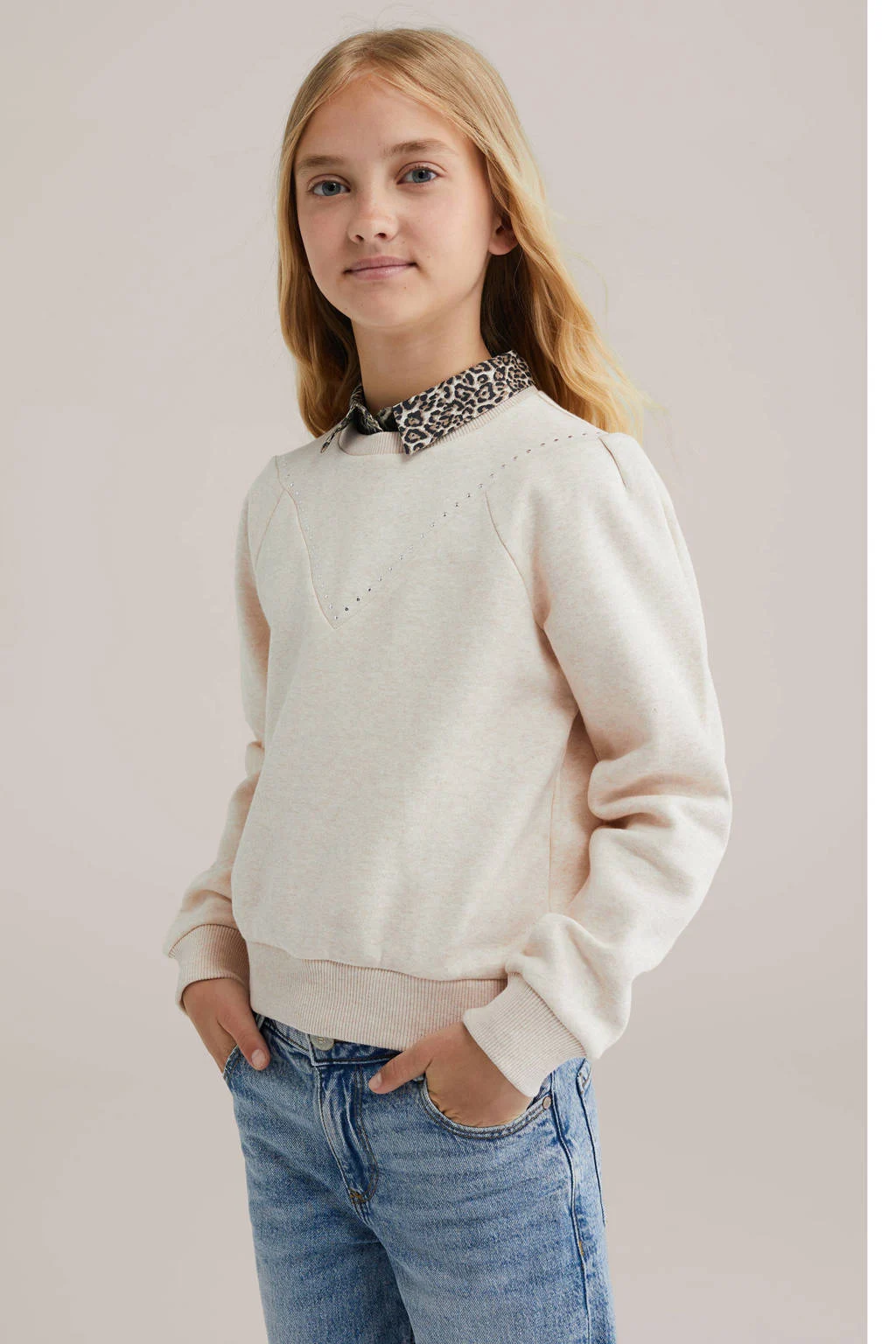 WE Fashion kraag bruin/zwart