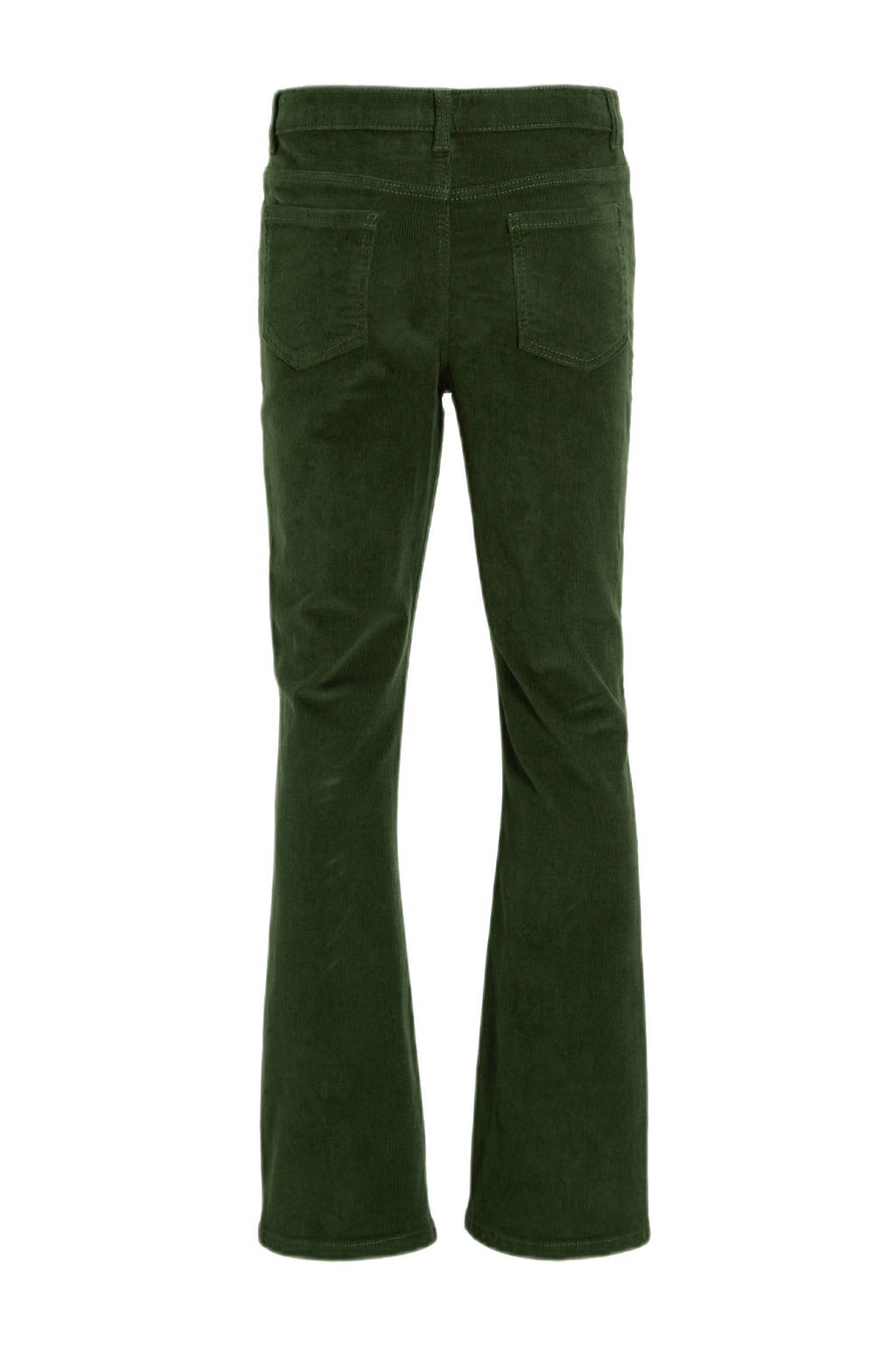 anytime corduroy flared broek groen