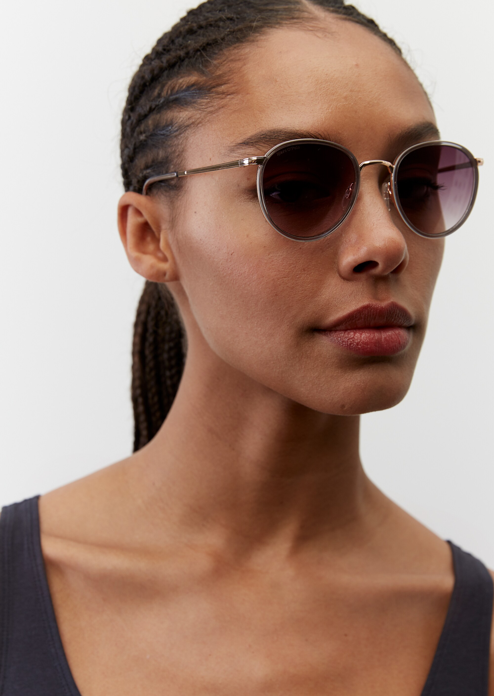Unisex-Sonnenbrille mit extravagantem Edelstahl-Acetat-Rahmen
