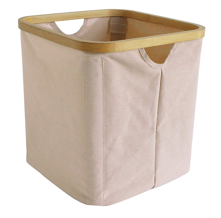 Panier de rangement cadre bambou Hyppolite rose