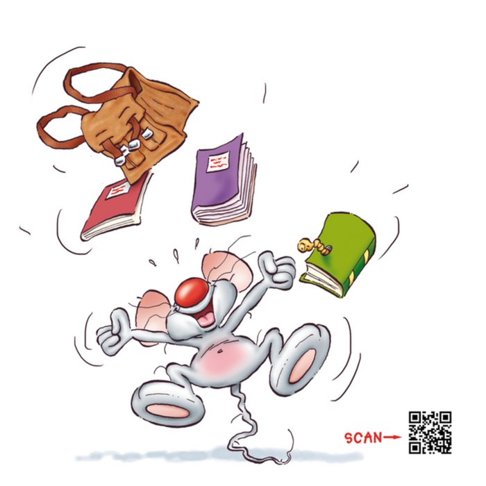 Doodles | Geslaagd kaart | proficiat | Muis