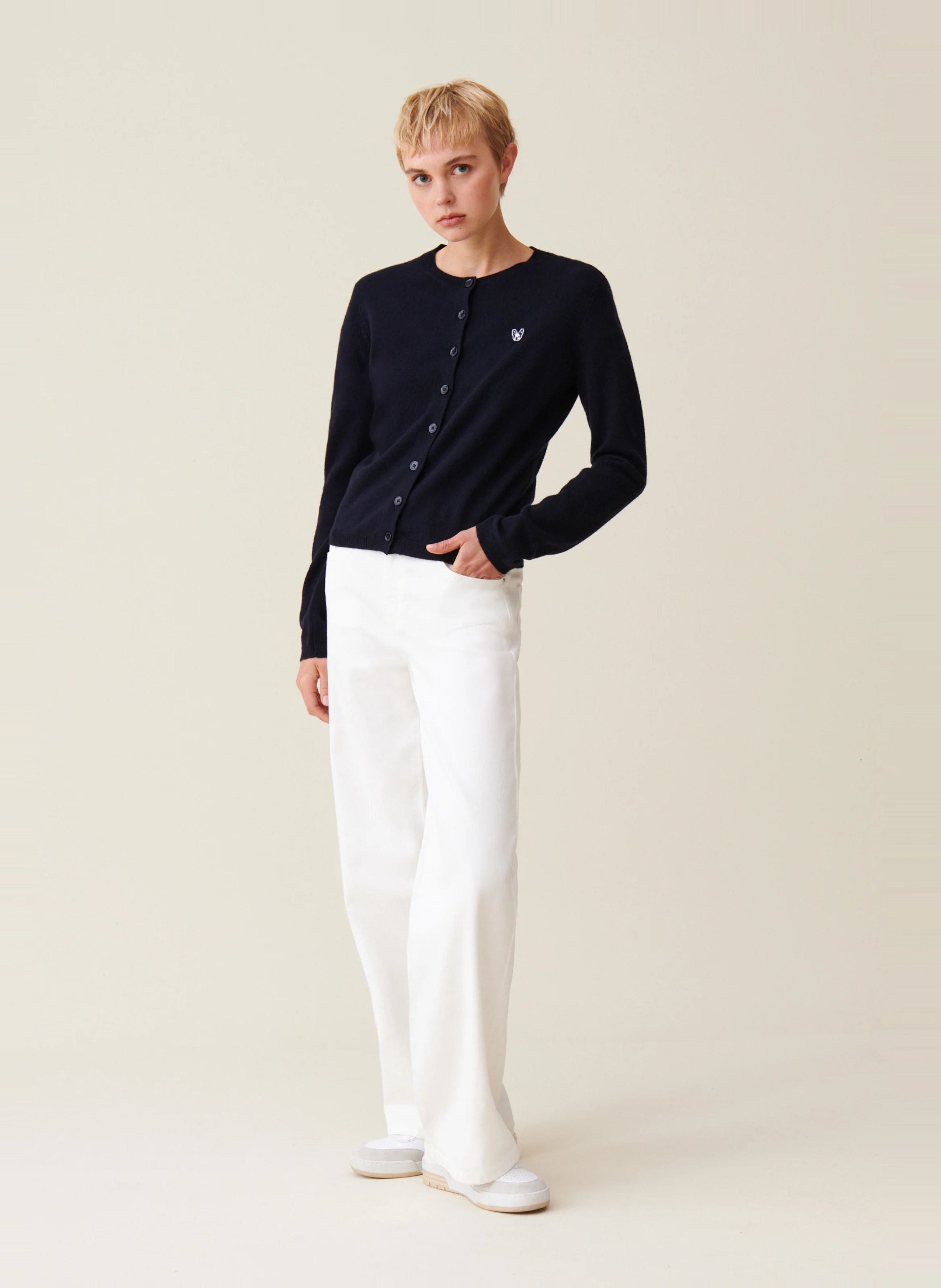 Cardigan en laine| Bleu