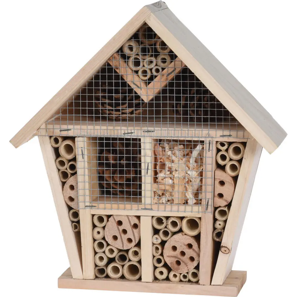 Insectenhotel - naturel - hout - bijenhuis - 30 cm