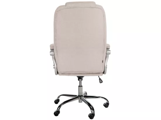 Chaise de bureau - Tissu & Métal chromé - Crème - XL Apoll