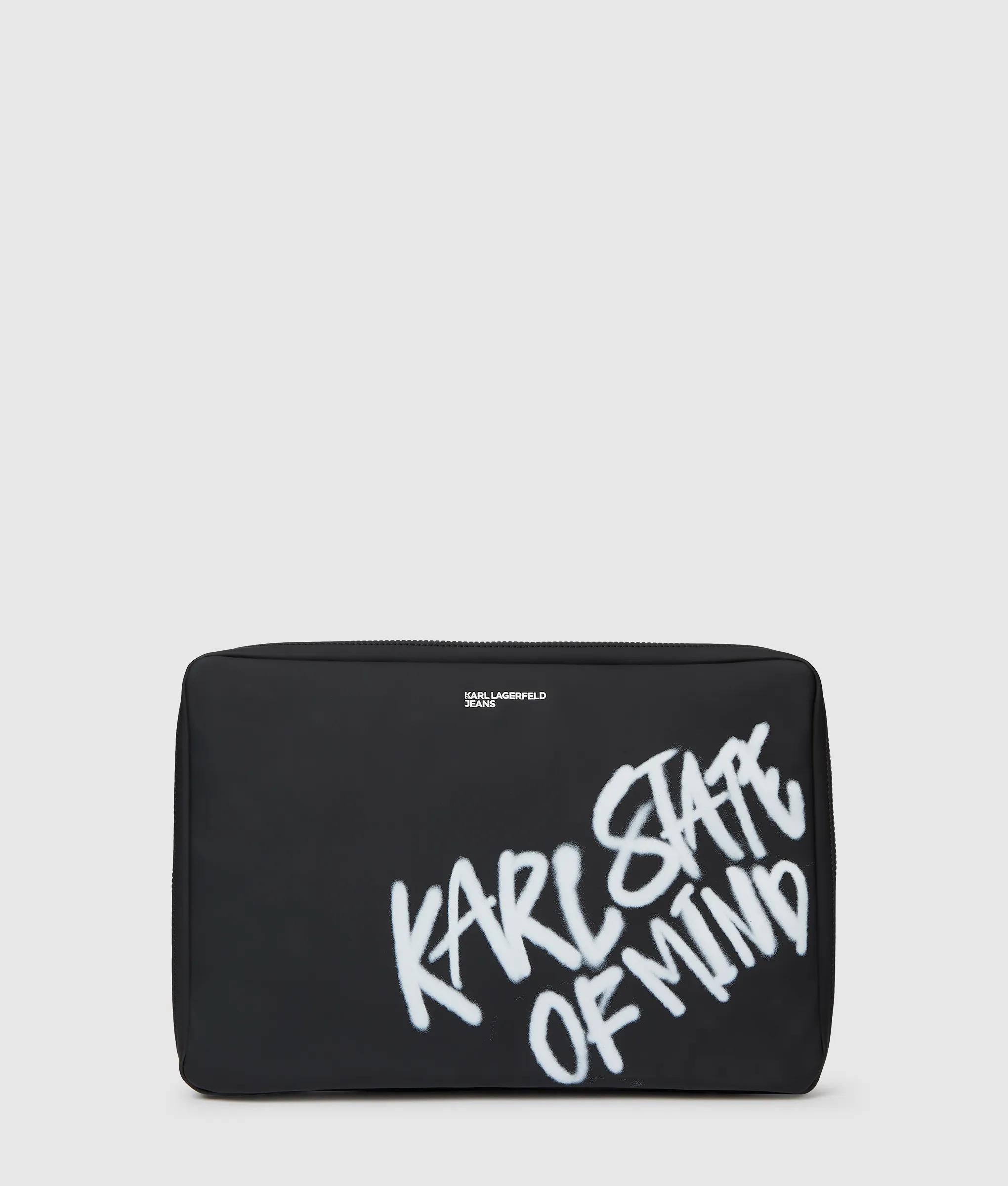 Gecoate kleine laptoptas met Karl-citaat