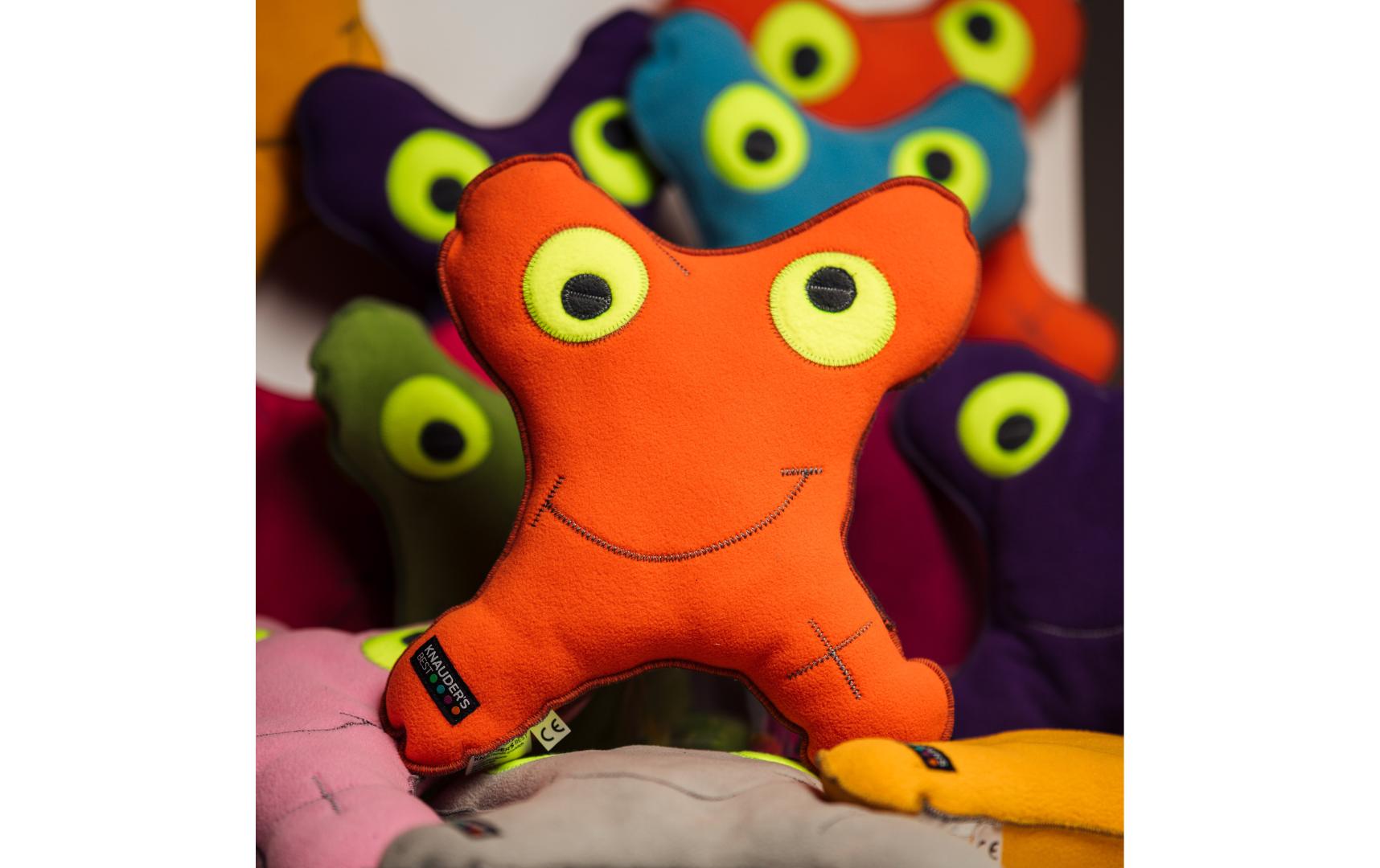 Hunde-Spielzeug Knauder's Knaudibert, OrangeApportier-Spielzeug und Kuschelmonster