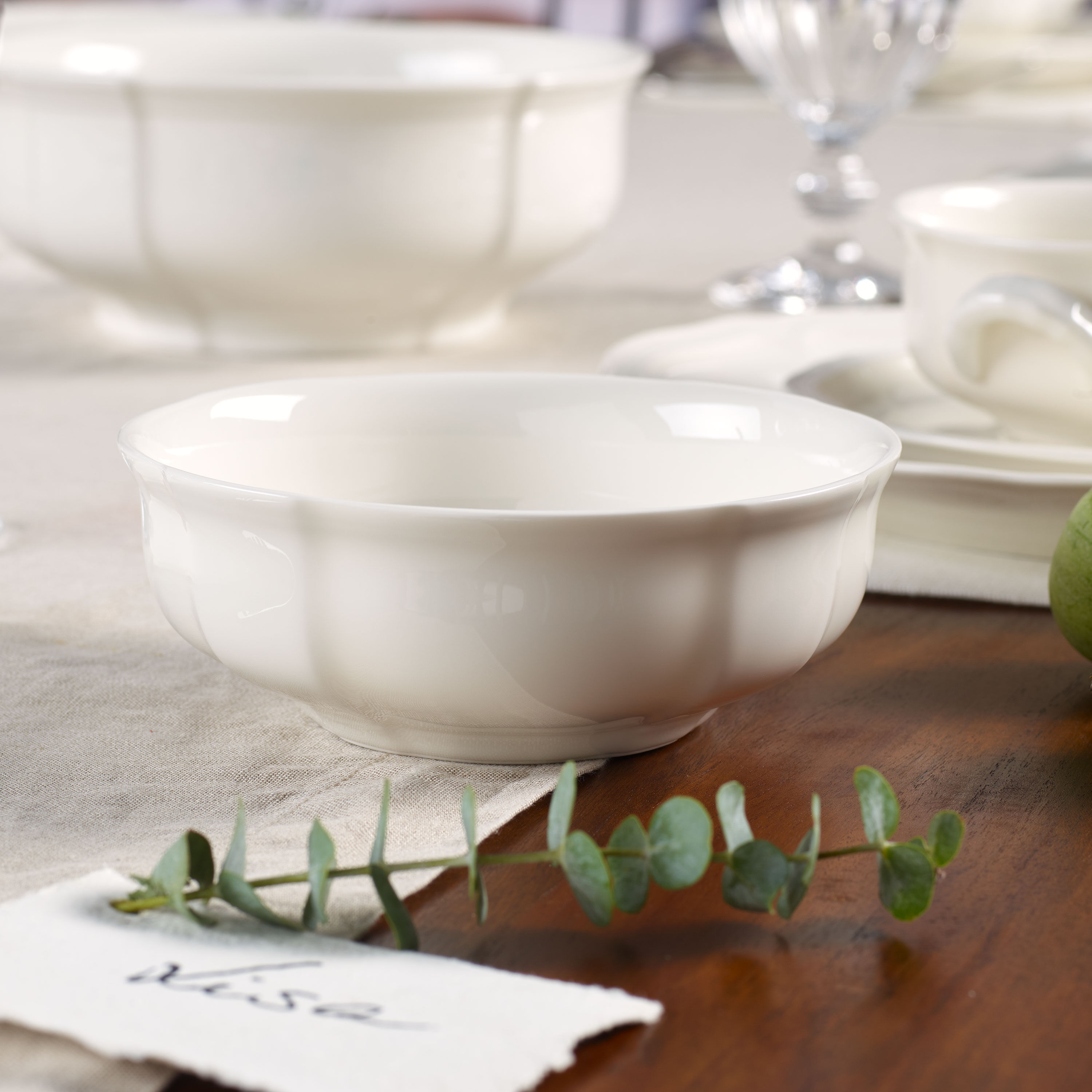 Manoir Dessert bowl White, 11.9 oz, Premium Porcelain