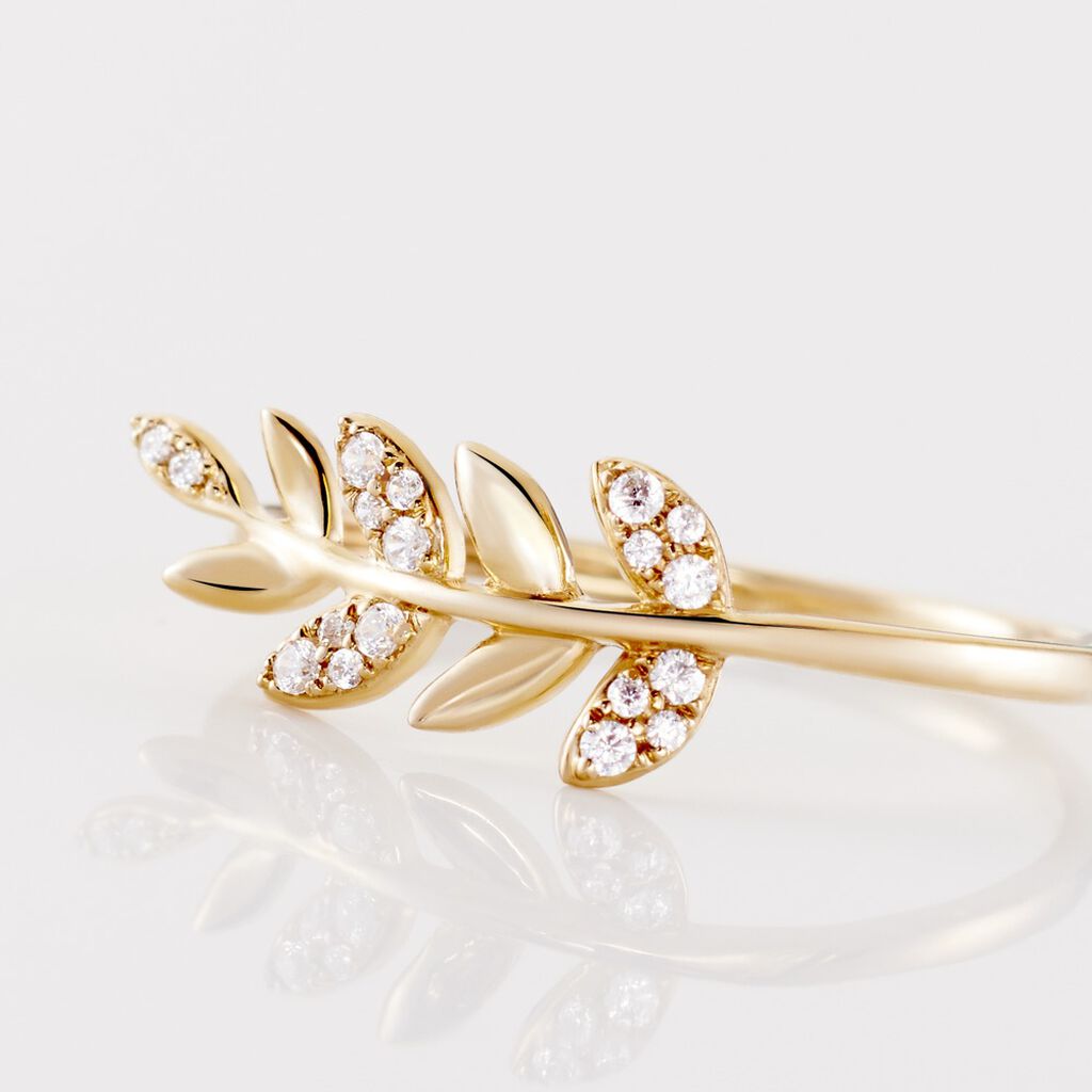 Bague Or Jaune Nahia Oxydes De Zirconium