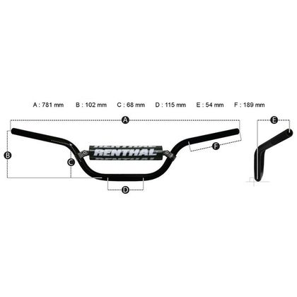 Guidon Renthal FATBAR 745 ENDURO Universel - Gris