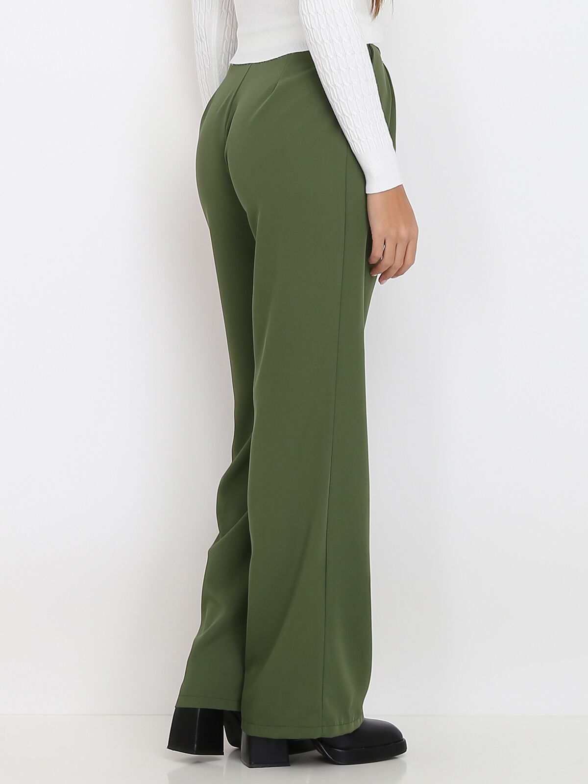 Pantalon ample style dad- Kaki