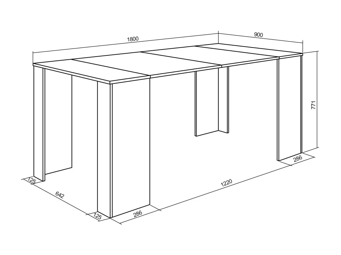 Table console extensible, 180, Pour 8 personnes, Table à Manger, Ciment