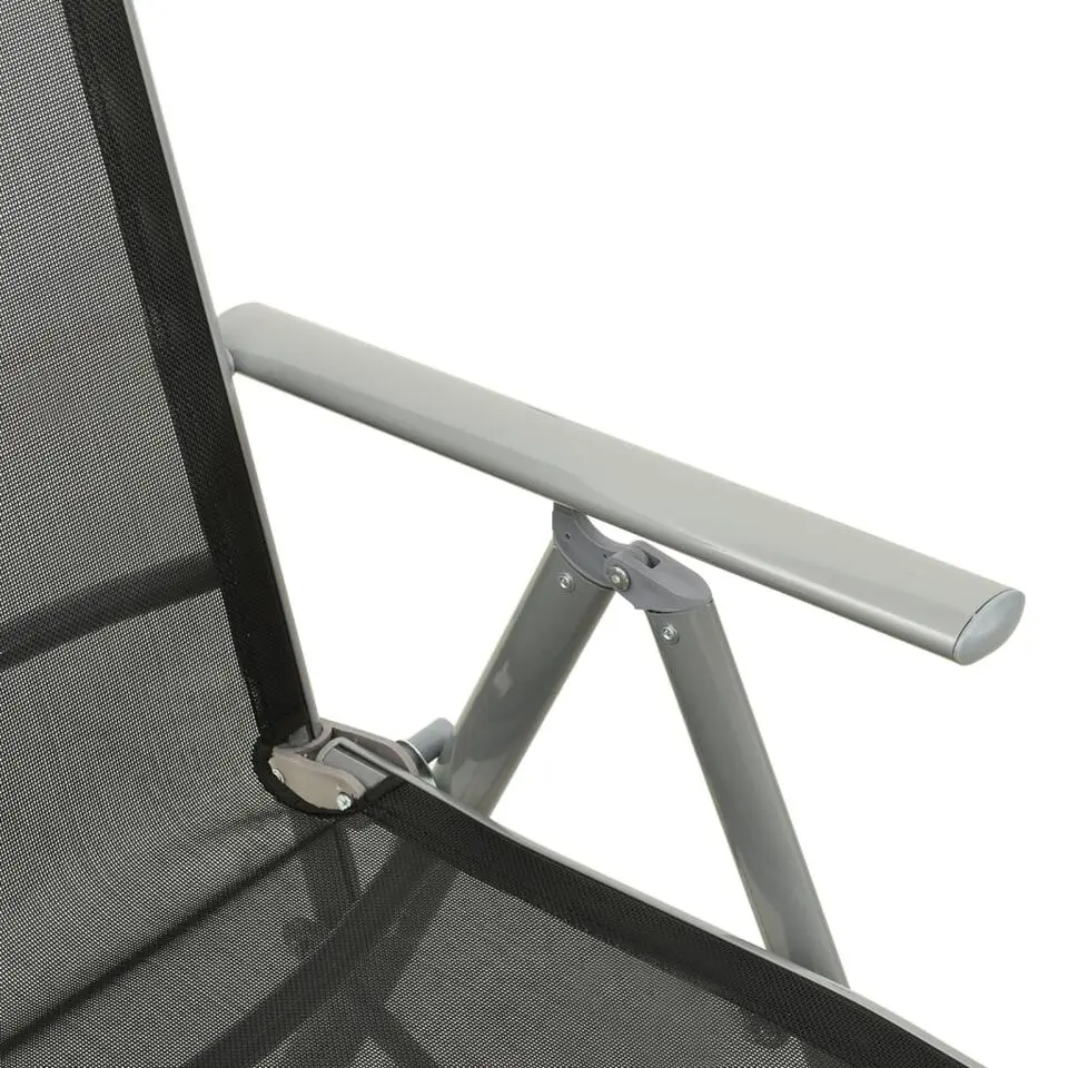 vidaXL - Tuinstoelen - Zilverkleurig - Aluminium - 2 stuks - Verstelbaar