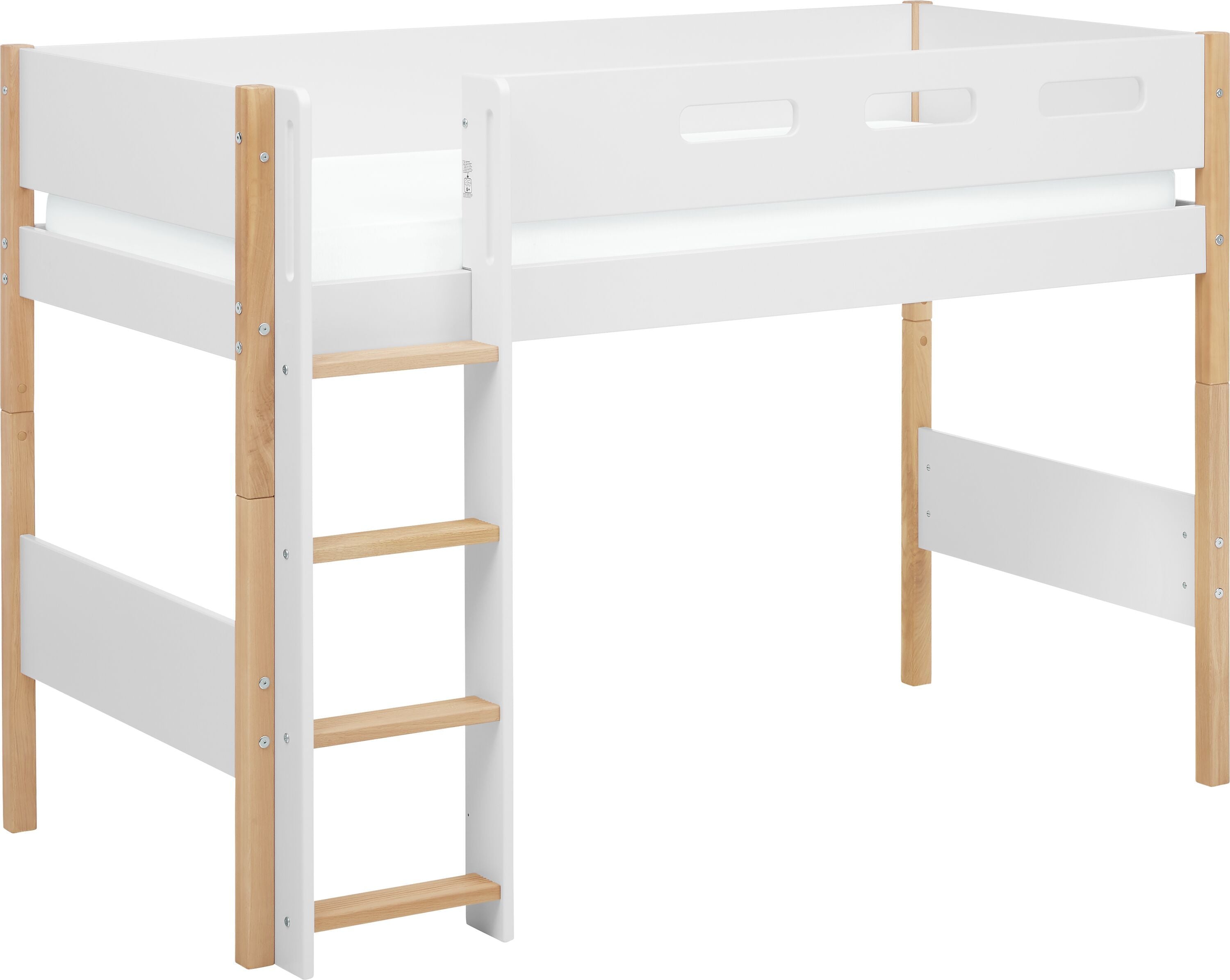 Flexa NOR Mittelhochbett - Weiss / B: 110.0 cm x T: 210.0 cm x H: 143.0 cm