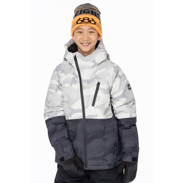 Veste snowboard 686 BOYS HYDRA INSULATED JKT WHITE CAMO CLRBLK