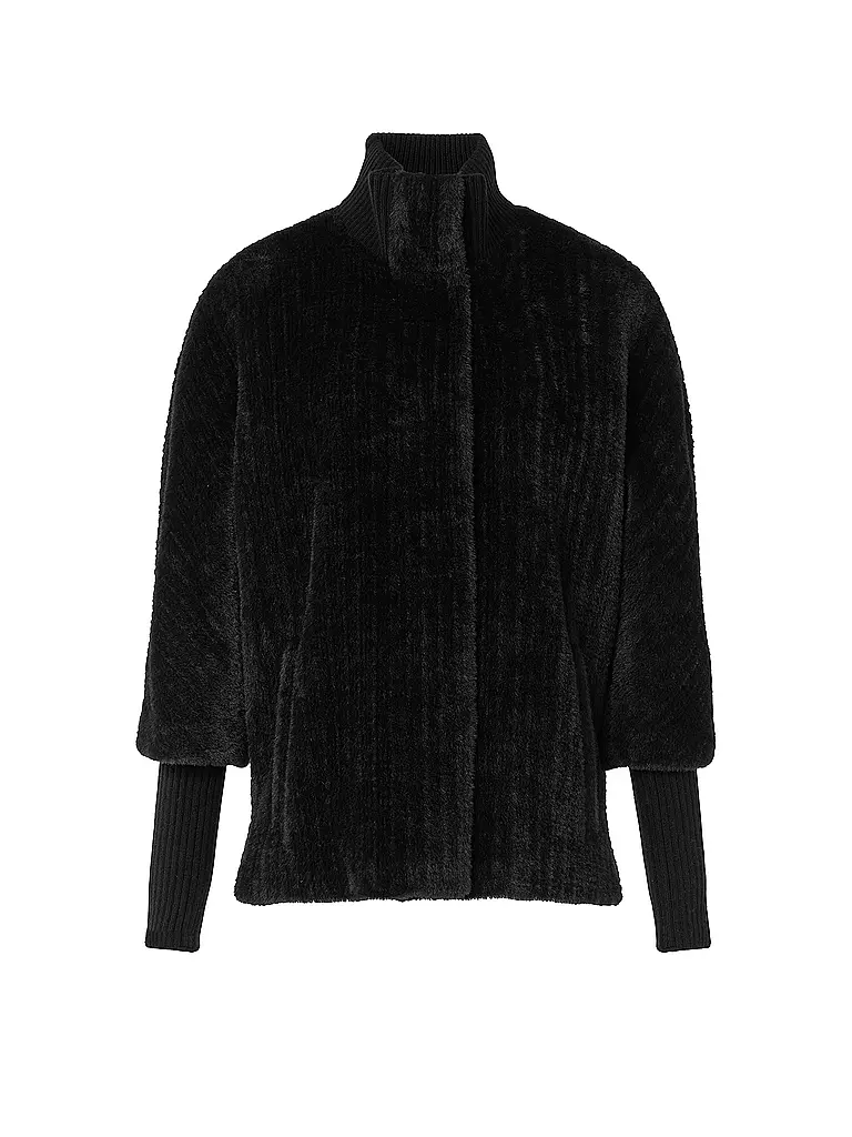 COMMA Jacke in Felloptik schwarz
