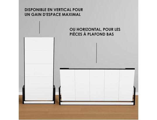 WALLBEDKING - Lit escamotable murphy - 200cm x 160cm - horizontal - studio