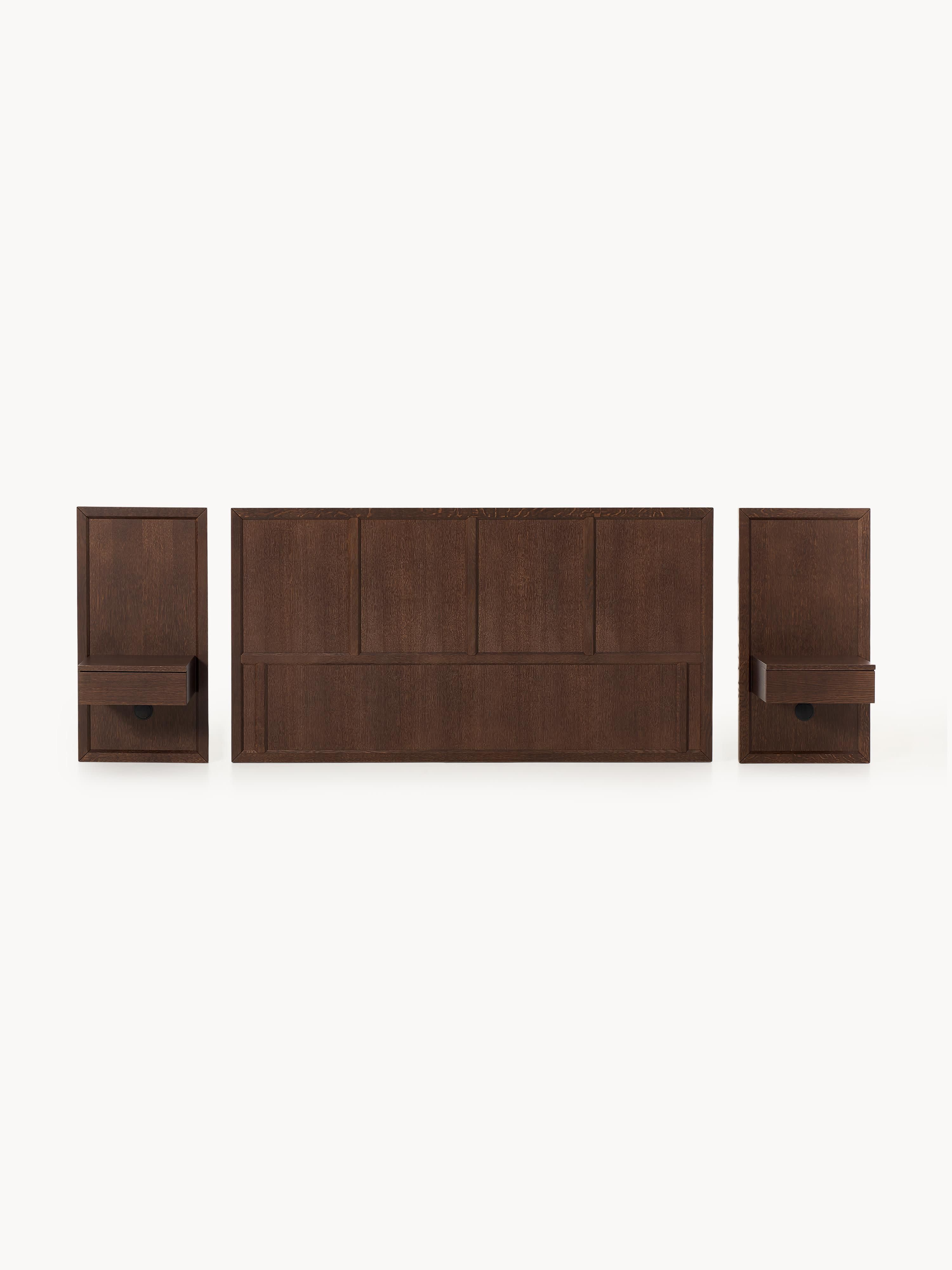Houten bed Nanto met lades en hoofdeinde