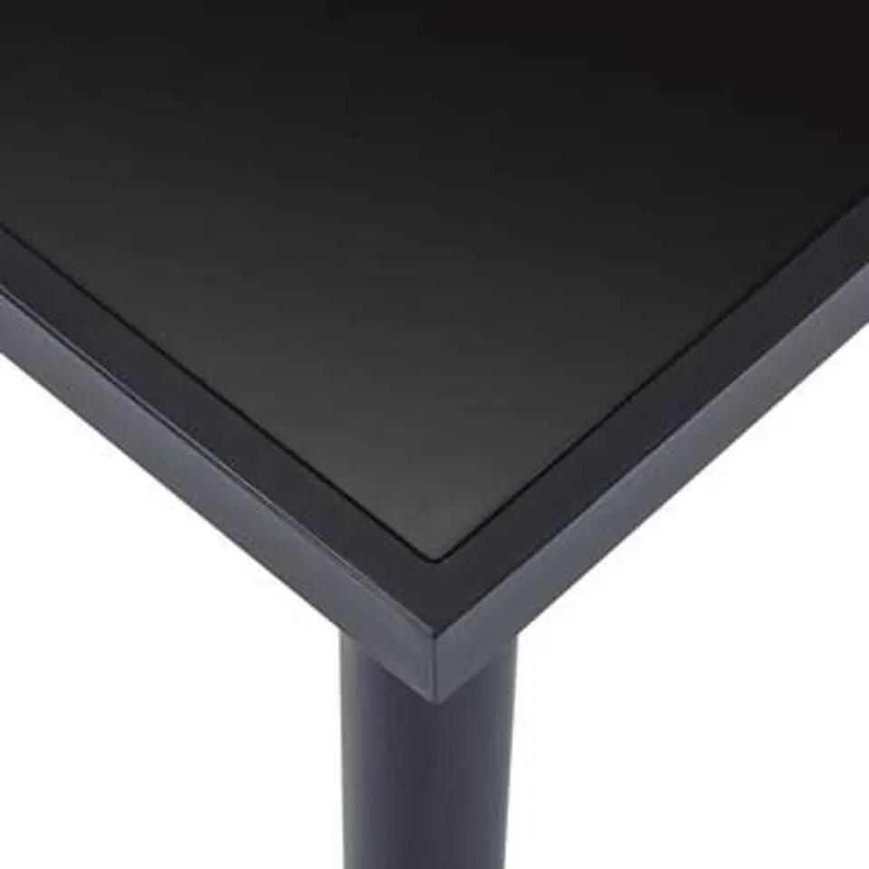 vidaXL - Eettafel - Zwart - Glas - 160 x 80 x 75 cm