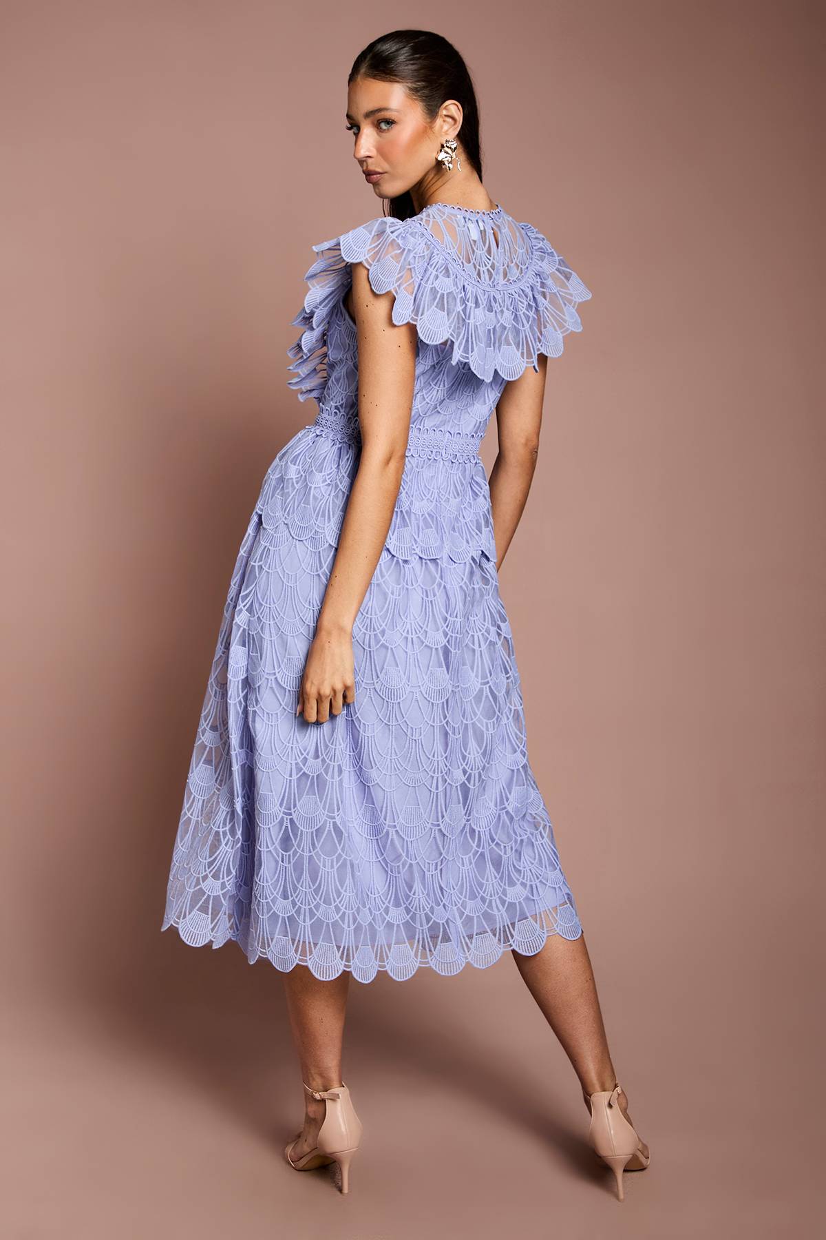 Coast Robe Midi À Volants En Organza Festonné