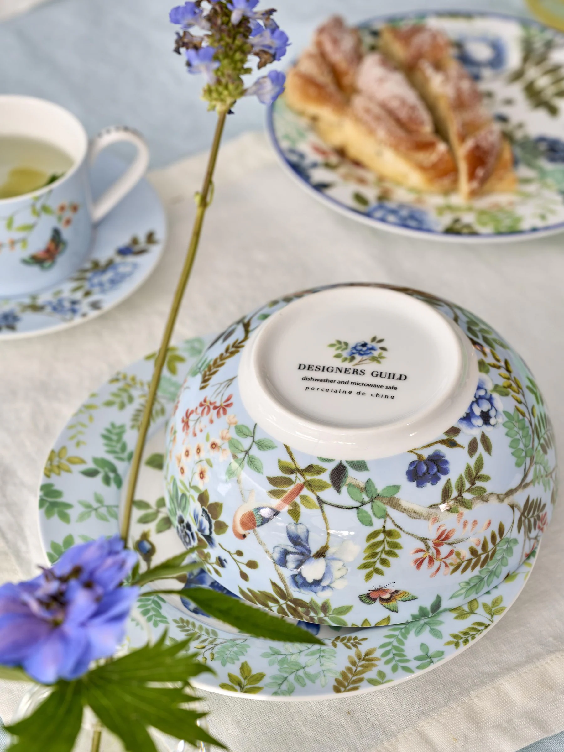 Designers Guild 4 pasta- of ontbijtkommen van Chinees porselein