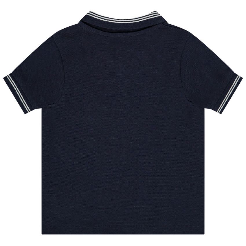 Polo manches courtes en piqué de coton pour bébé garçon - Bleu marine