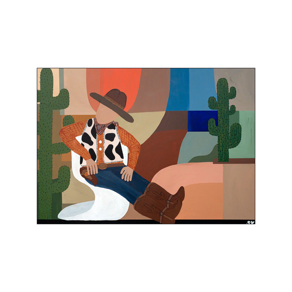 Poster & Frame  Cowboy in the sunset plakat, mønstret - 30x40 cm