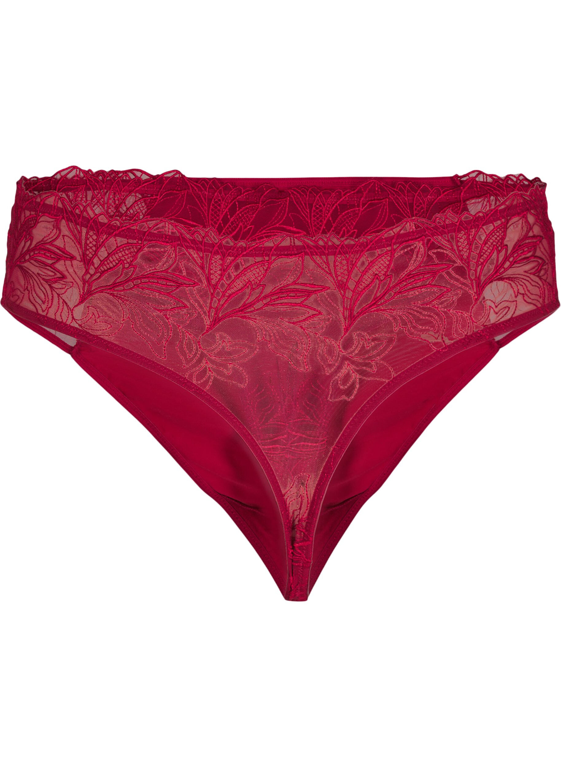 G-streng i microfiber med blonder