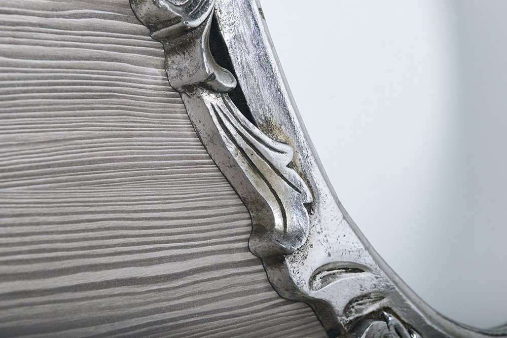 Sapho Desna ovale barok spiegel zilver antique 80x100