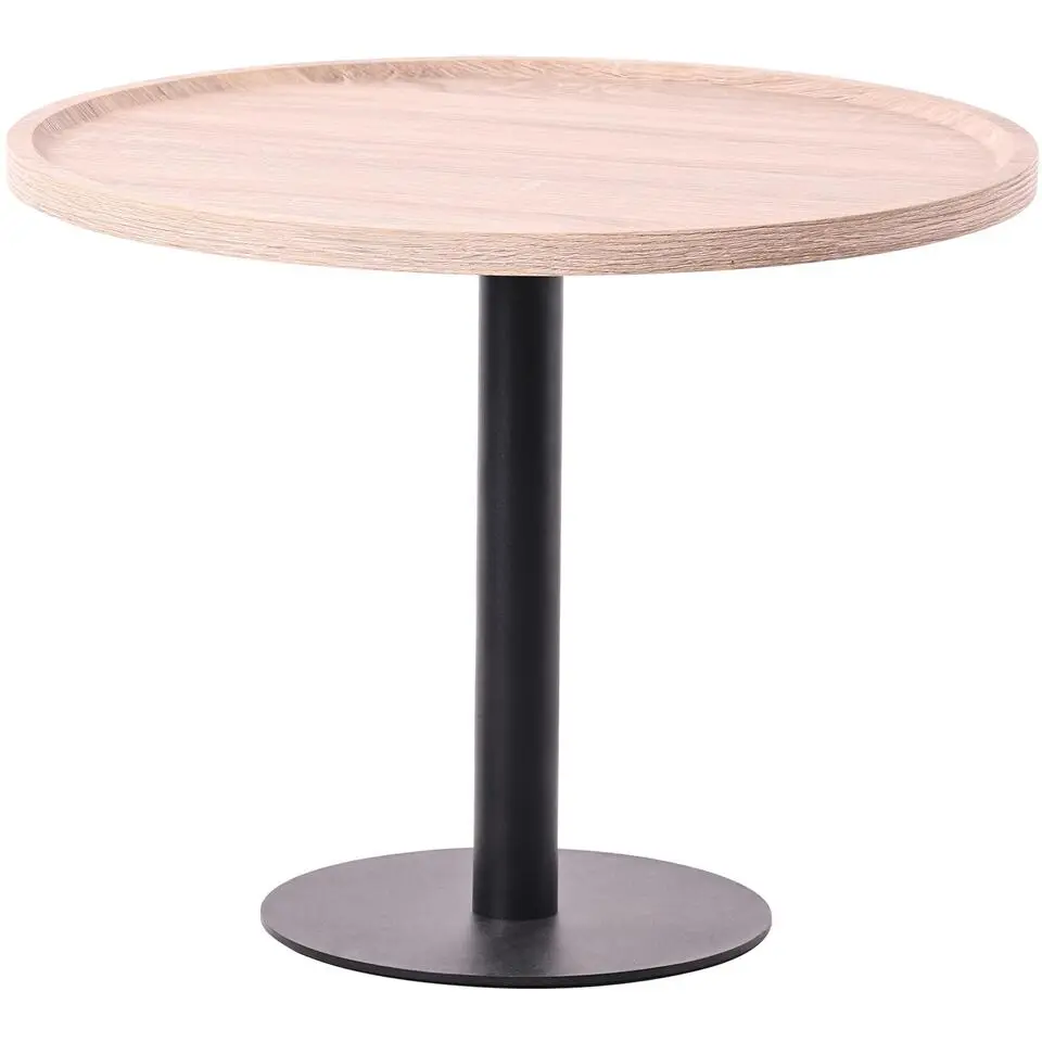CLP Set van 2 Bijzettafel Aspen mat zwart Frame - Hout - eik
