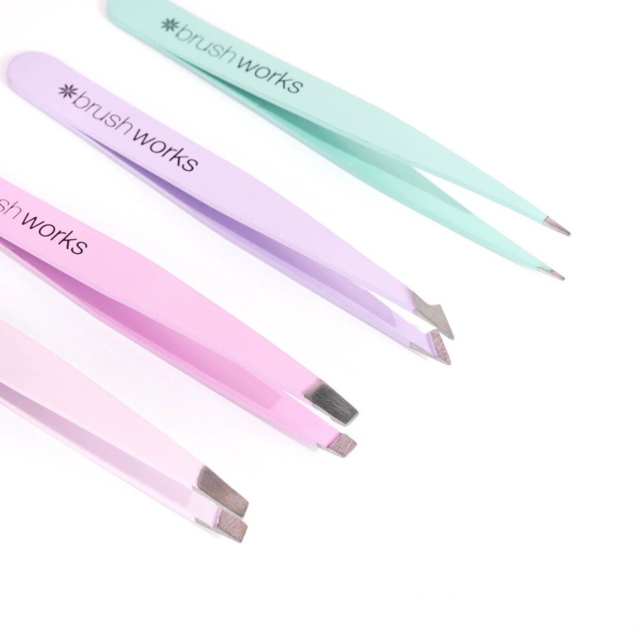 Brushworks HD Combination Tweezer Set Pastel