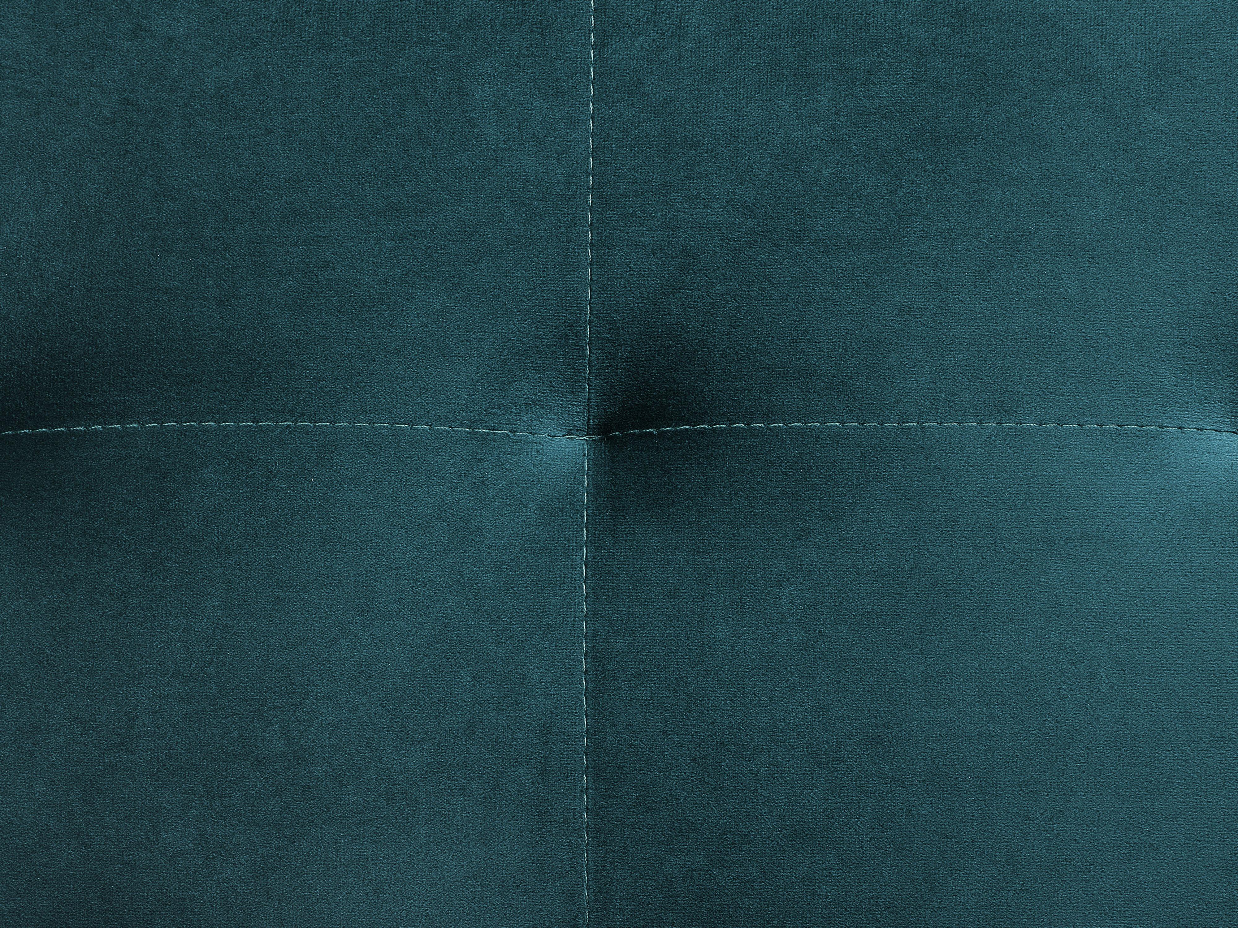 Modulaire hoekslaapbank 4-zits ABERDEEN Fluweel Groenblauw met ottomaan linkszijdig
