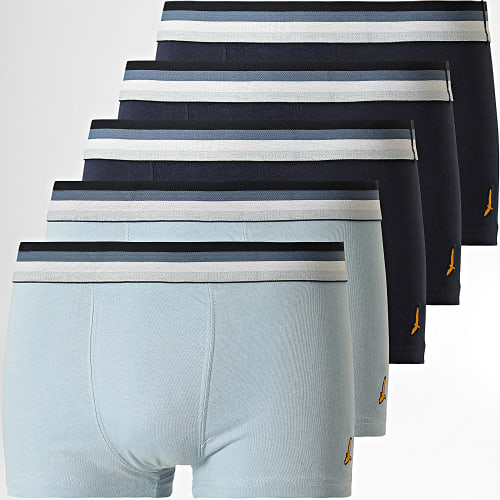 Lot De 5 Boxers Lennox Bleu Marine Bleu Clair