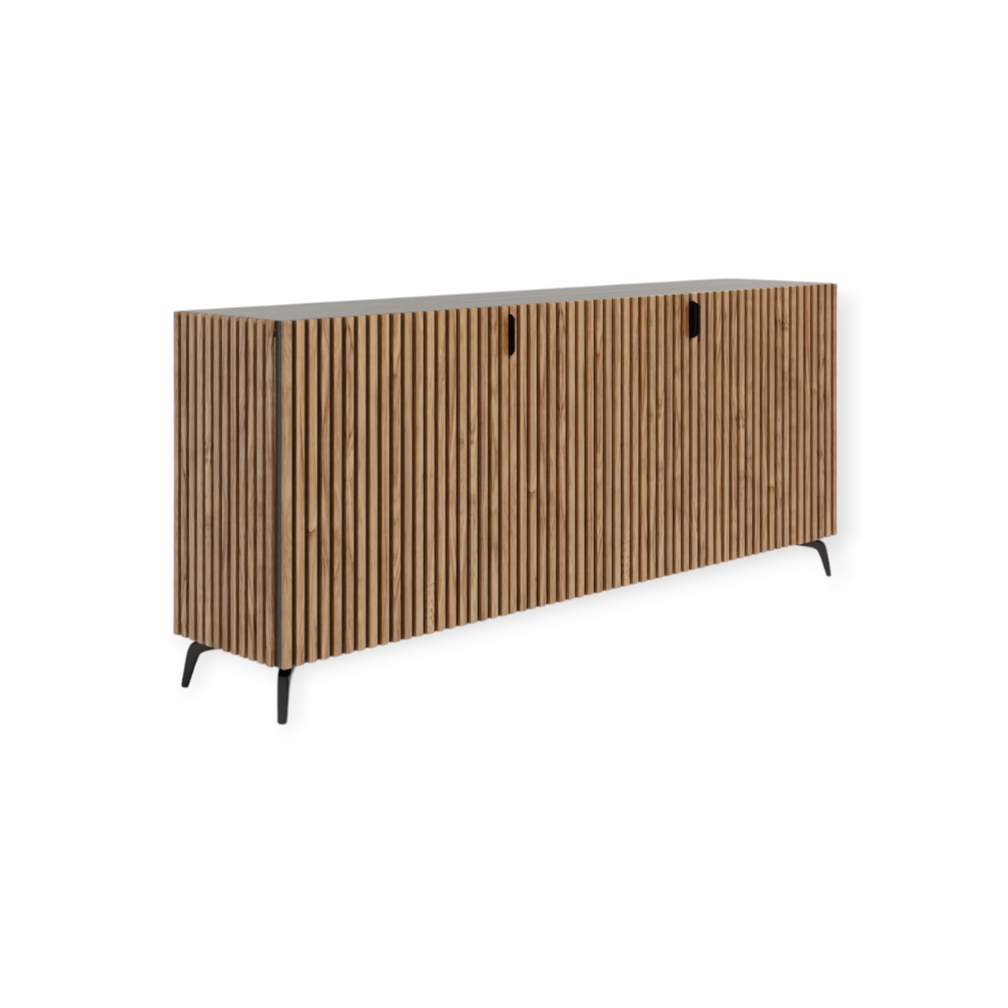 TV lift meubel Modern Latjes 55 inch 3 deurs rondom afgewerkt met latjes