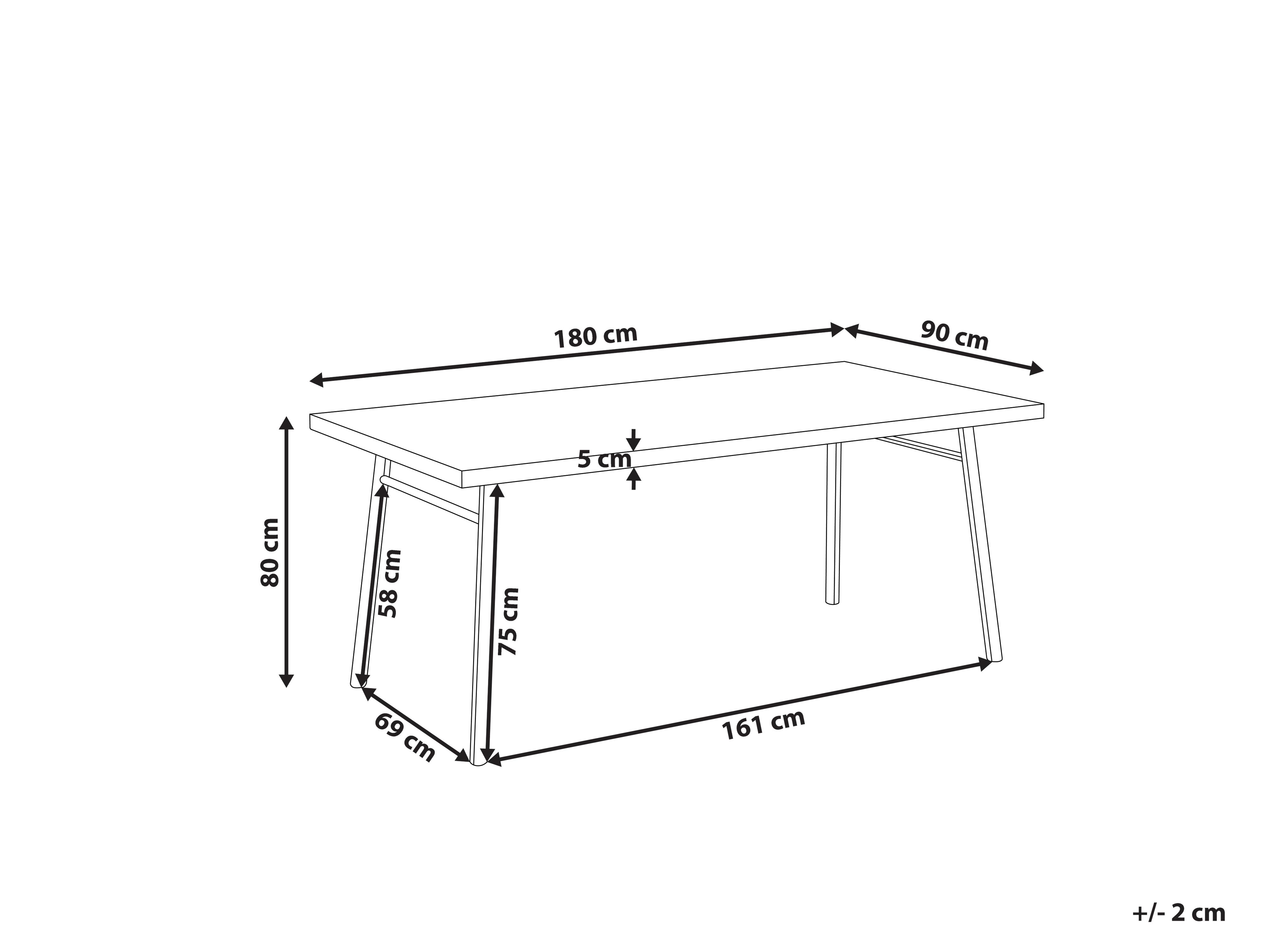 Eettafel IVORIE Licht essenhout 90 cm 180 cm