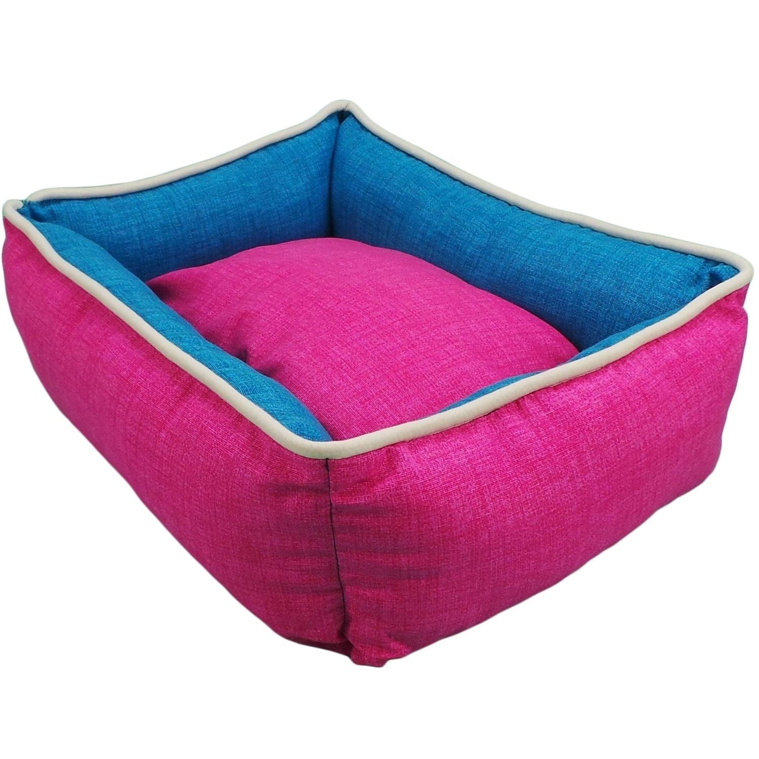 Berço quadrado bicolor reversível T1 50x40 turquesa/rosa