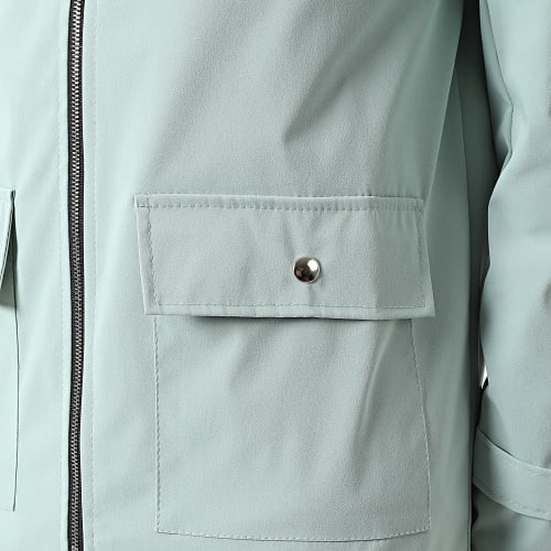 Veste Zippée Capuche Vert Clair