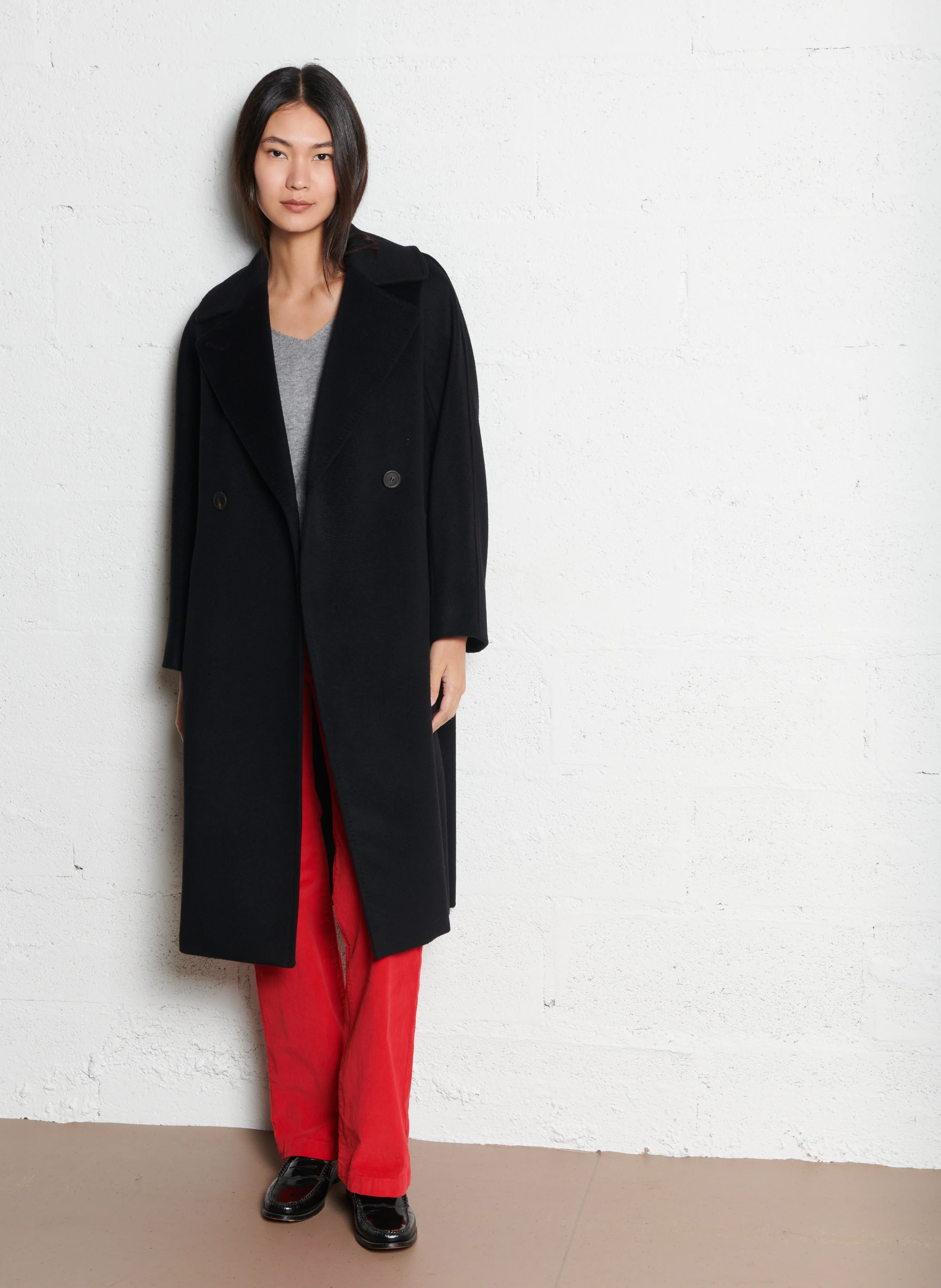 SONNY - Pantalon droit côtelé en coton mélangé | Rouge