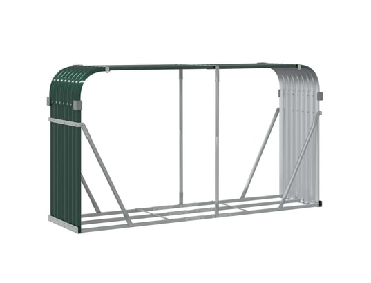 VIDAXL - Sac à outils Porte-bûches vert 180x45x100 cm acier galvanisé