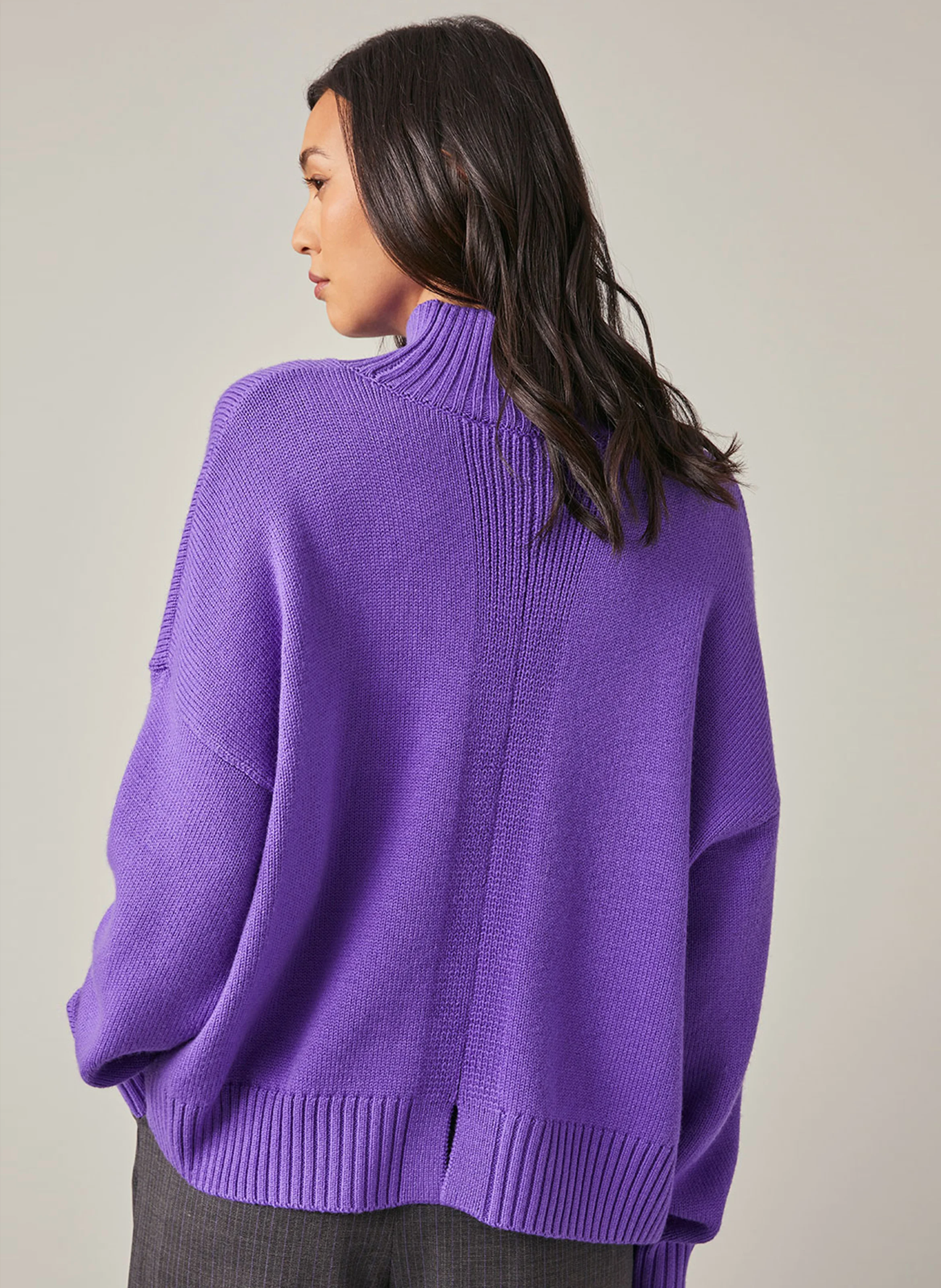 ENOCE - Pull oversize à col montant | Violet