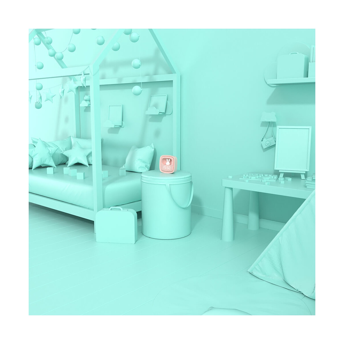 Vekkerklokke med Lys Billy Clock Rosa
