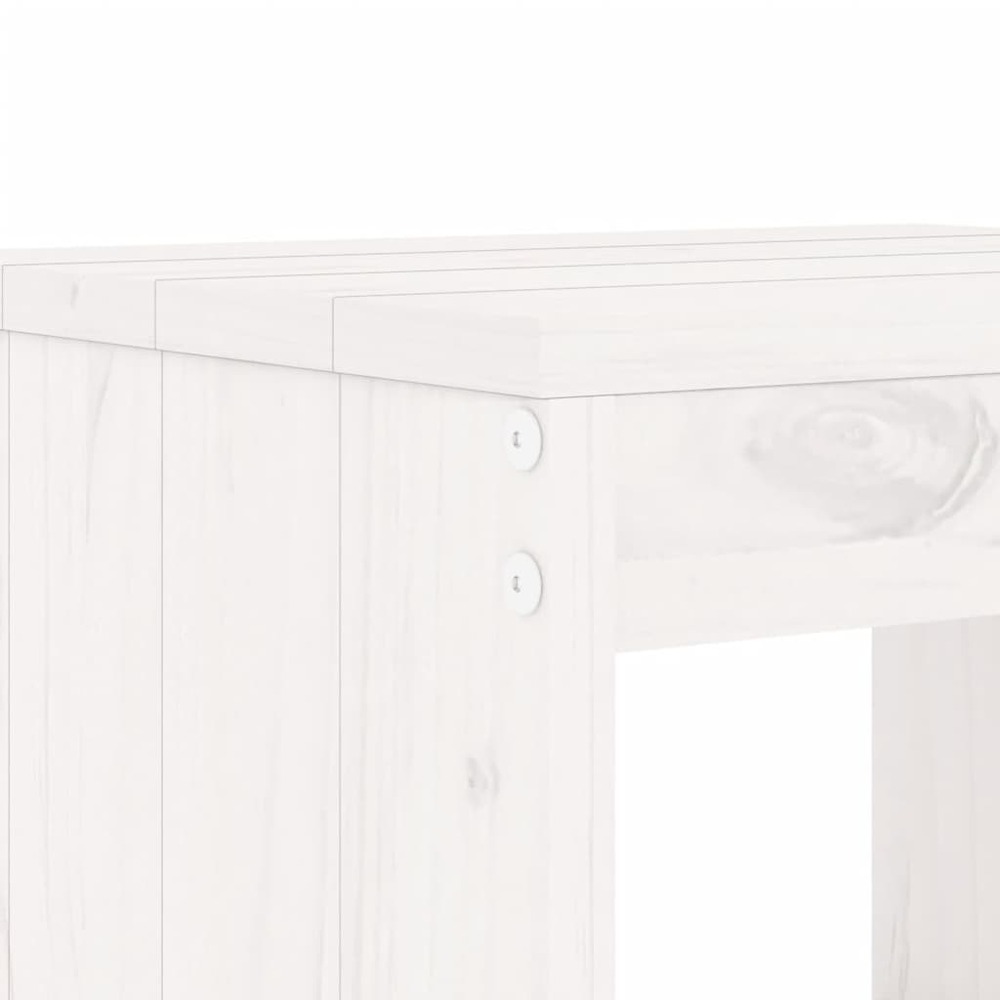 Ensemble de bistrot de jardin 3 pcs blanc bois de pin massif