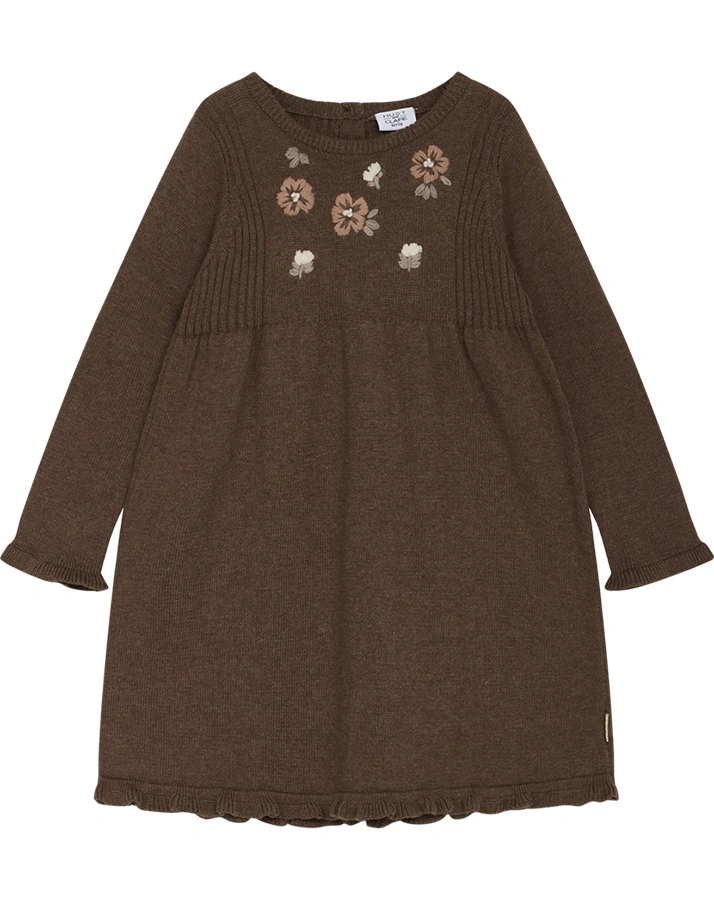 Langarm-Kleid DAISI in toffee melange