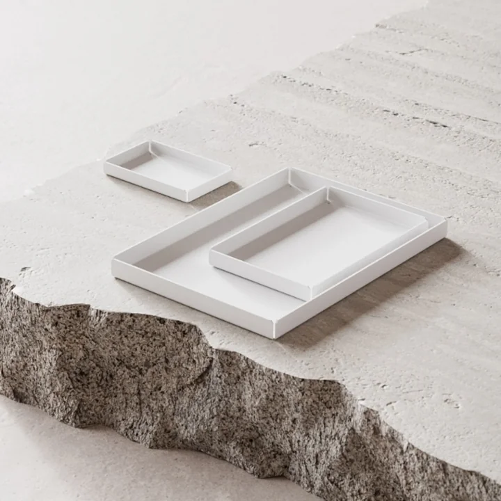 Nichba Design - Tablett, weiss (3er-Set)